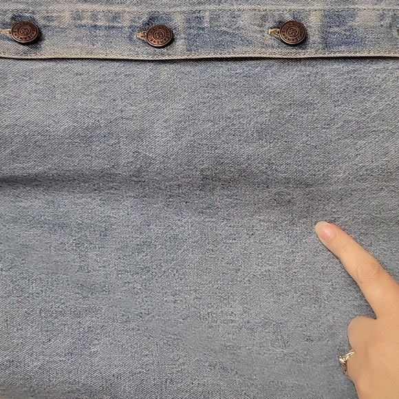 Vintage Bill Blass High Waisted Denim Long Maxi Skirt, sz 10 Med 100% Cotton - Picture 2 of 4